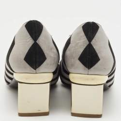 Nicholas Kirkwood Black/Grey Zigzag Print Suede Pumps Size 37.5