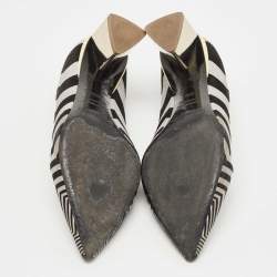 Nicholas Kirkwood Black/Grey Zigzag Print Suede Pumps Size 37.5
