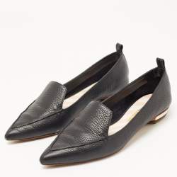 Pre Owned Nicholas Kirkwood Black Leather Beya Loafers Size 37