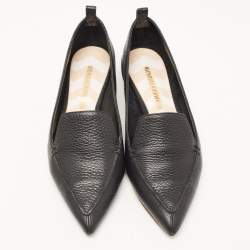 Pre Owned Nicholas Kirkwood Black Leather Beya Loafers Size 37