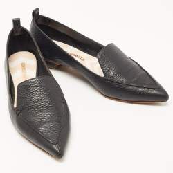 Pre Owned Nicholas Kirkwood Black Leather Beya Loafers Size 37