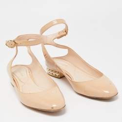 Pre Owned Nicholas Kirkwood Light Pink Patent Leather Lola Ankle Strap Ballet Flats Size 40