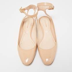 Pre Owned Nicholas Kirkwood Light Pink Patent Leather Lola Ankle Strap Ballet Flats Size 40