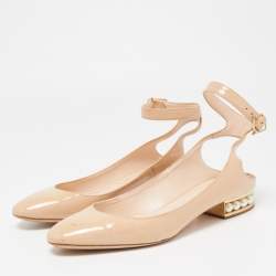 Pre Owned Nicholas Kirkwood Light Pink Patent Leather Lola Ankle Strap Ballet Flats Size 40