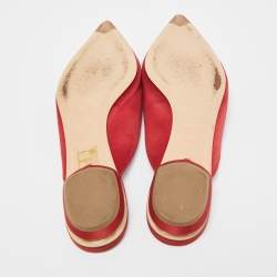 Pre Owned Nicholas Kirkwood Burgundy Satin Eden Crystal Embellished Flat Mules Size 39