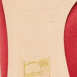 Pre Owned Nicholas Kirkwood Burgundy Satin Eden Crystal Embellished Flat Mules Size 39