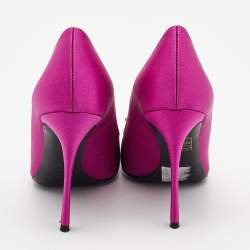 Pre Owned Nicholas Kirkwood Pink Satin Eden Crystal Embellished Pointed Toe Pumps Size 38