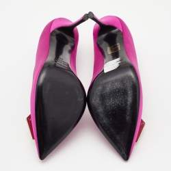 Pre Owned Nicholas Kirkwood Pink Satin Eden Crystal Embellished Pointed Toe Pumps Size 38