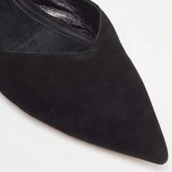 Nicholas Kirkwood Black Suede and Leather Slingback Flats Size 40