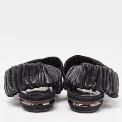 Nicholas Kirkwood Black Suede and Leather Slingback Flats Size 40