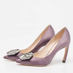 Nicholas Kirkwood Purple Satin Eden Embellished Pumps Size 37
