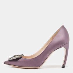 Nicholas Kirkwood Purple Satin Eden Embellished Pumps Size 37