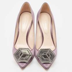 Nicholas Kirkwood Purple Satin Eden Embellished Pumps Size 37