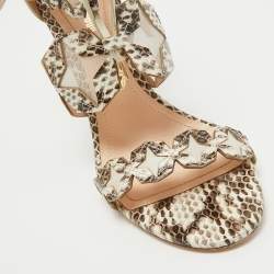 Nicholas Kirkwood Cream/Brown Leather and Mesh Sandals Size 37