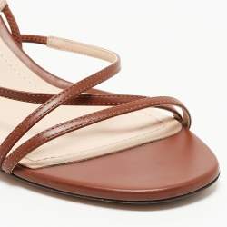 Pre Owned Nicholas Kirkwood Brown Leather Slingback Sandals Size 38.5