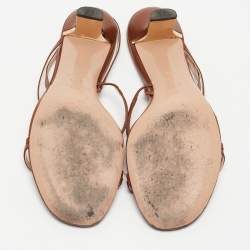 Pre Owned Nicholas Kirkwood Brown Leather Slingback Sandals Size 38.5