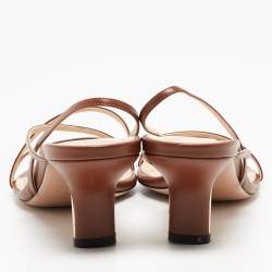 Pre Owned Nicholas Kirkwood Brown Leather Slingback Sandals Size 38.5