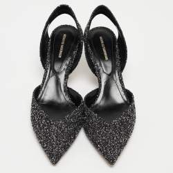 Nicholas Kirkwood White/Black Tweed Slingback Pumps Size 41 