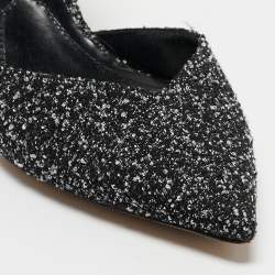 Nicholas Kirkwood White/Black Tweed Slingback Pumps Size 41 