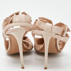 Nicholas Kirkwood Pink Leather Pointed Ankle Strap Sandals Size 38.5