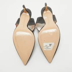 Nicholas Kirkwood Grey Glitter Ankle Strap Pumps Size 37.5    