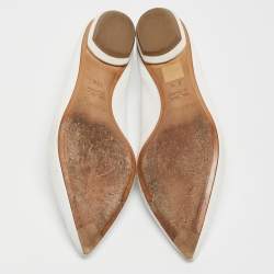 Pre Owned Nicholas Kirkwood White Leather Beya Smoking Slippers Size 38.5