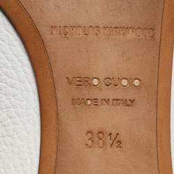 Pre Owned Nicholas Kirkwood White Leather Beya Smoking Slippers Size 38.5