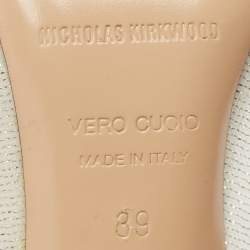 Nicholas Kirkwood Silver Leather and Mesh Monstera Pumps Size 39
