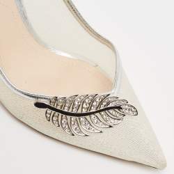 Nicholas Kirkwood Silver Leather and Mesh Monstera Pumps Size 39