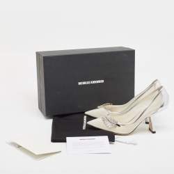 Nicholas Kirkwood Silver Leather and Mesh Monstera Pumps Size 39