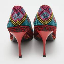 Nicholas Kirkwood Multicolor Mexican Embroidered Fabric Pointed Toe Pumps Size 37