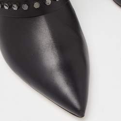 Nicholas Kirkwood Black Leather Faux Pearl Embellished Pointed Toe Ankle Boots Size 38.5