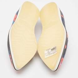 Nicholas Kirkwood Multicolor Floral Print Leather Alona Smoking Slipper Size 37