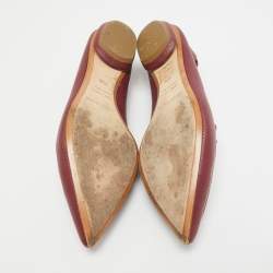 Pre Owned Nicholas Kirkwood Burgundy Leather Beya Loafers Size 36.5