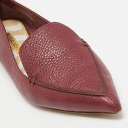 Pre Owned Nicholas Kirkwood Burgundy Leather Beya Loafers Size 36.5