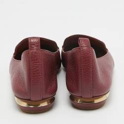 Pre Owned Nicholas Kirkwood Burgundy Leather Beya Loafers Size 36.5