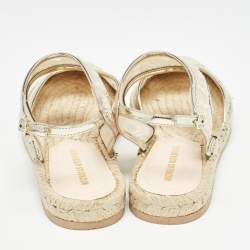 Nicholas Kirkwood Gold Lace and Mesh Espadrilles Slingback Flats Size 36