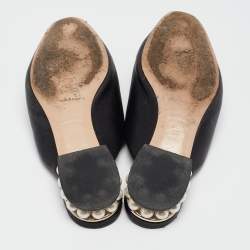 Nicholas Kirkwood Black Leather Casati Flat Mules Size 36