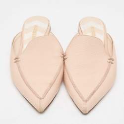 Nicholas Kirkwood Light Pink Leather Beya Pointed Toe Mules Size 35.5