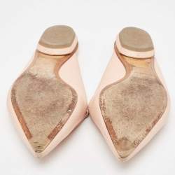 Nicholas Kirkwood Light Pink Leather Beya Pointed Toe Mules Size 35.5