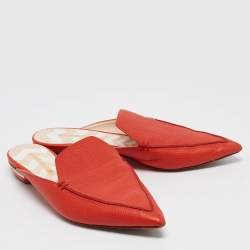 Nicholas Kirkwood Red Leather Beya Pointed Toe Mules Size 41