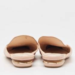 Nicholas Kirkwood Pink Leather Beya Flat Mules Size 41