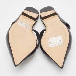 Nicholas Kirkwood Black Leather Crystal Embellished Flat Mules Size 40
