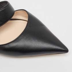 Nicholas Kirkwood Black Leather Crystal Embellished Flat Mules Size 40