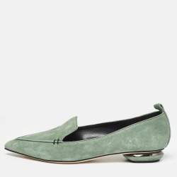 Nicholas Kirkwood Green Suede Slip On Smoking Slippers Size 37
