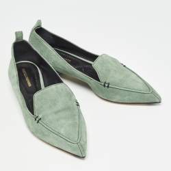 Nicholas Kirkwood Green Suede Slip On Smoking Slippers Size 37