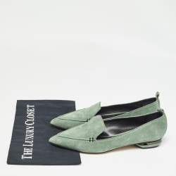 Nicholas Kirkwood Green Suede Slip On Smoking Slippers Size 37