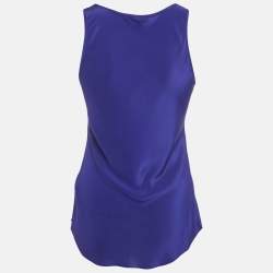 مملوكة مسبقًا بلوزة نيكولفارهي حرير بلا أكمام زرقاء مقاس صغير (سمول)