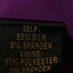 Pre Owned Nicole Miller Purple Silk Pleated Sleeveless Top S