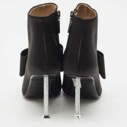 Pre Owned Nicoli Black Satin Jarvis Booties Size 38